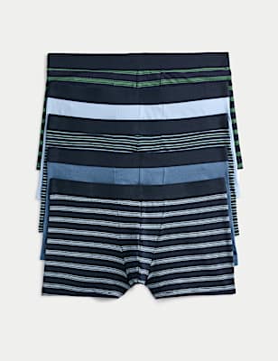 5 Pack Cotton Stretch Striped Hipsters