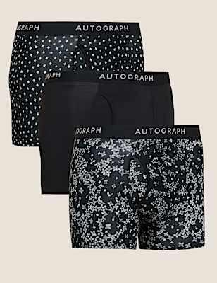 3pk Microskin Floral Print Trunks