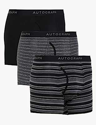 3pk Supima® Cotton Blend Striped Trunks