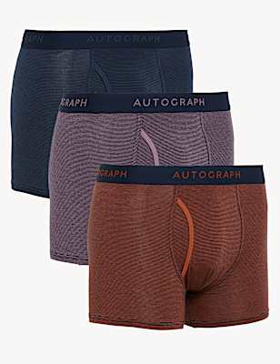 3pk Premium Cotton Striped Trunks