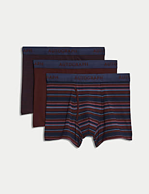 3pk Supima&reg; Cotton Blend Striped Trunks
