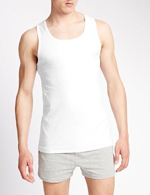 2 Pack Pure Cotton Sleeveless Vests