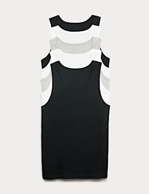 5 Pack Pure Cotton Sleeveless Vests