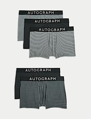 5pk Microskin Geometric Stretch Hipsters