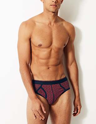 4 Pack Cool & Fresh&trade; Tile Print Briefs