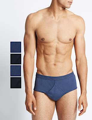 4 Pack Pure Cotton Briefs with StayNEW&trade;