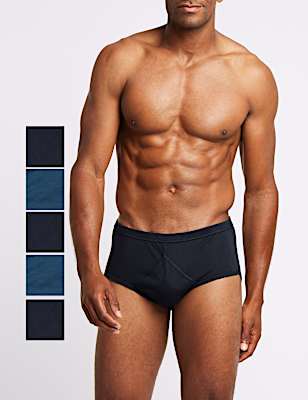 5 Pack Pure Cotton Plain Briefs