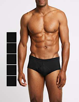 5 Pack Pure Cotton Plain Briefs