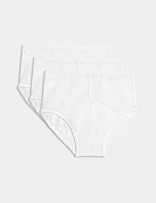 3pk Pure Cotton StayNew™ High Waist Mesh Briefs