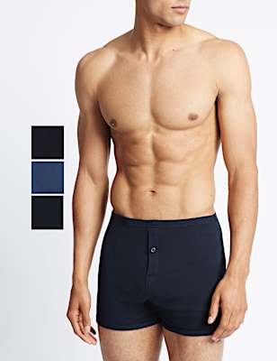 3 Pack Pure Cotton Trunks with StayNEW&trade;
