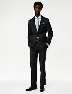 Tailored Fit Pure Wool Suit Trousers
