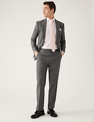 Slim Fit Sharkskin Suit Jacket with Stretch