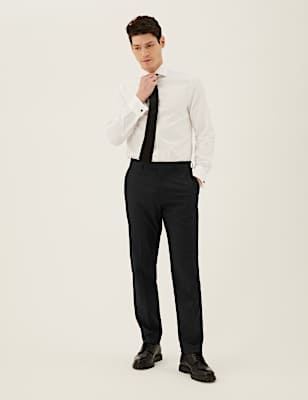 Black Slim Fit Suit Trousers with Stretch