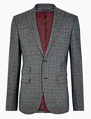 Checked Slim Fit Jacket