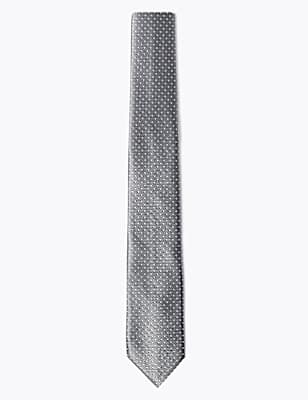 Skinny Woven Polka Dot Tie