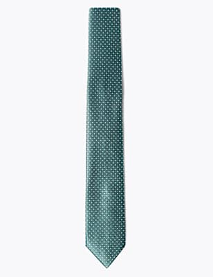 Skinny Woven Polka Dot Tie