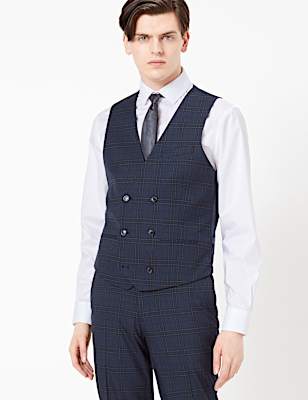 Slim Fit Checked Waistcoat
