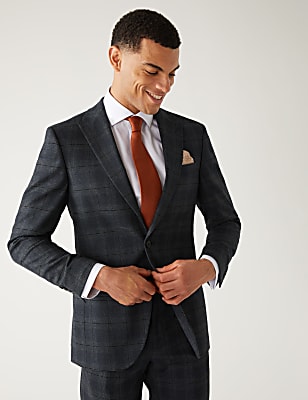 Slim Fit Check Suit Jacket