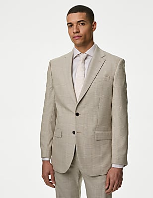 Regular Fit Check Stretch Suit Jacket
