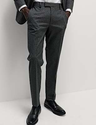 Slim Fit Puppytooth Stretch Suit Trousers