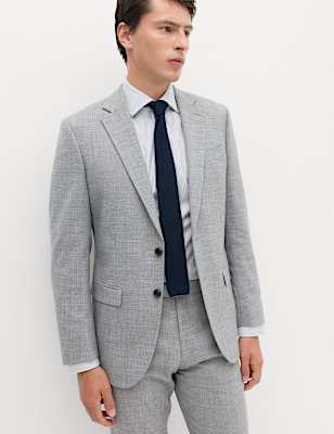 Regular Fit Textured Suit Jacket