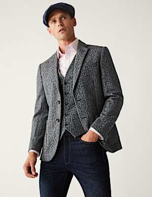 Pure British Wool Herringbone Jacket
