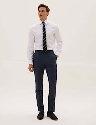 Ultimate Navy Slim Fit Pinstripe Trousers
