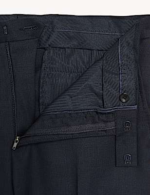 Regular Fit Pure Wool Suit Trousers