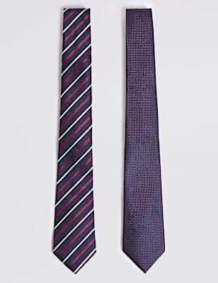 2 Pack Striped & Textured Ties