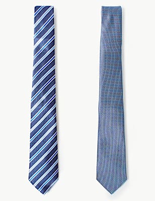 2 Pack Textured & Striped Tie