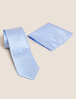 Spotted Tie & Pocket Square Set