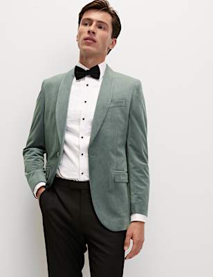 Tailored Fit Velvet Blazer