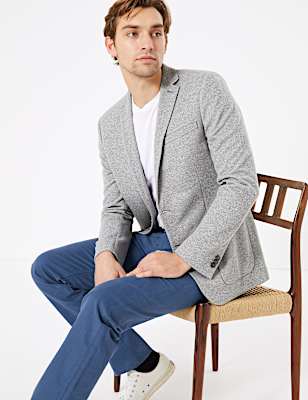 Slim Fit Textured Jacket with Stretch