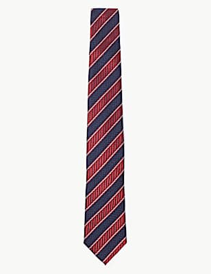 Striped Pure Silk Tie