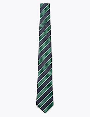 Striped Pure Silk Tie