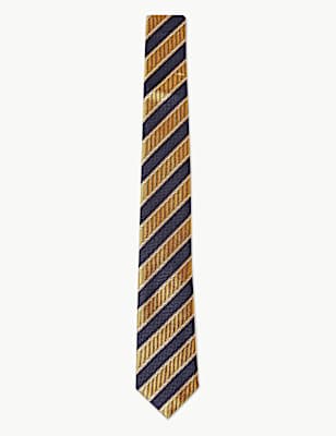 Striped Pure Silk Tie