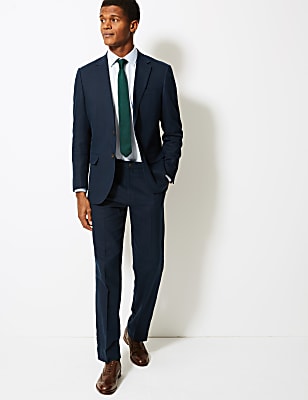 Textured Regular Fit Linen Trousers