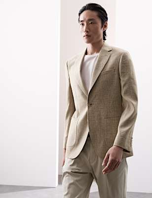 Tailored Fit Italian Linen Blend Twill Blazer