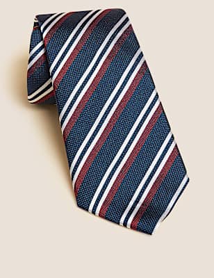 Striped Pure Silk Tie