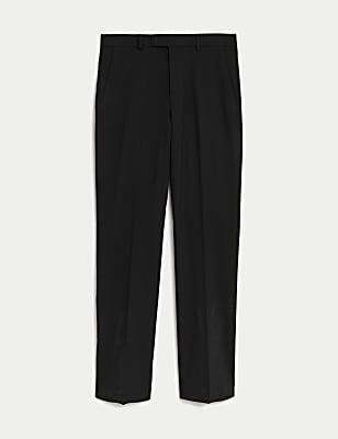 Black Regular Fit Stretch Suit Trousers