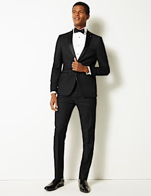 Black Textured Skinny Fit Jacket