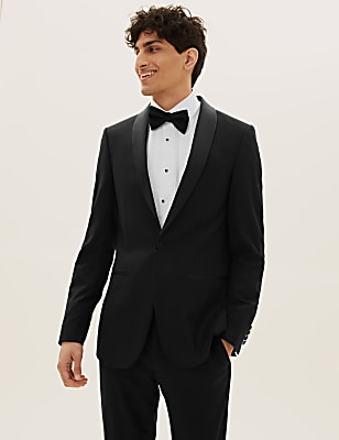 Black Textured Slim Fit Jacket