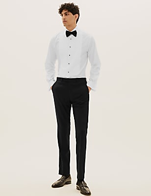 Black Slim Fit Textured Trousers
