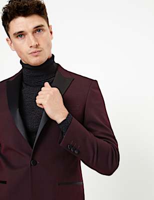 Burgundy Slim Fit Dinner Jacket