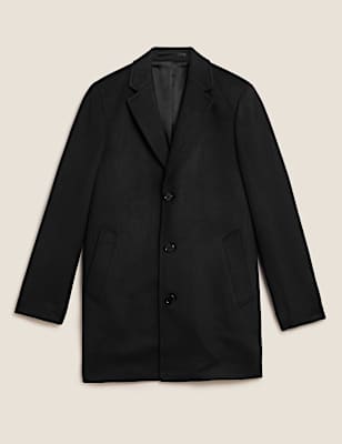 Wool Blend Revere Overcoat