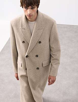 Wool Blend Long Haired Revere Coat