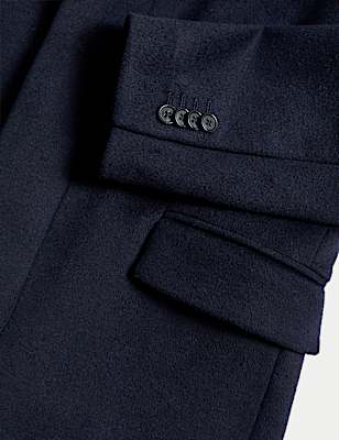 Wool Blend Revere Coat