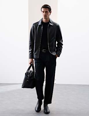 Leather Harrington Jacket