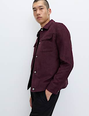 Faux Suede Trucker Jacket