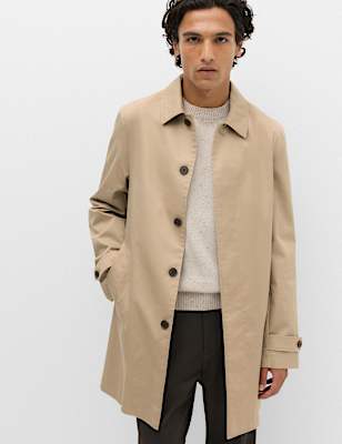 Cotton Blend Car Coat Mac